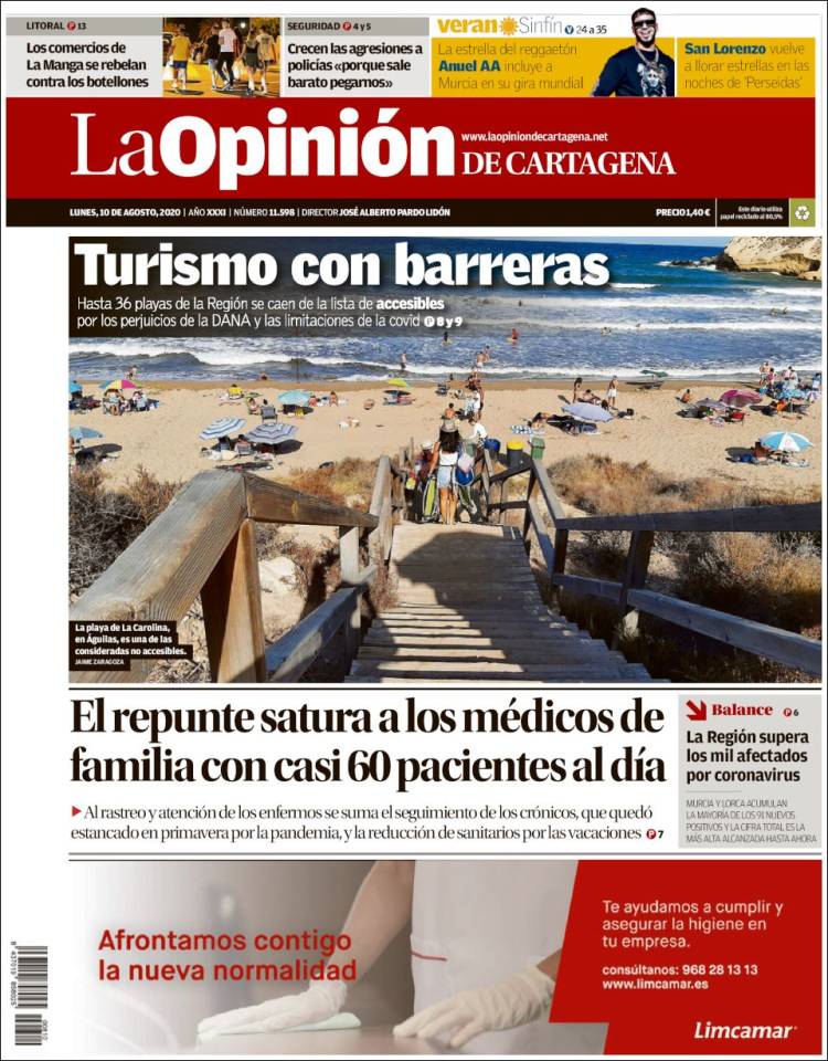Portada de La Opinión de Murcia (Espa&ntilde;a)