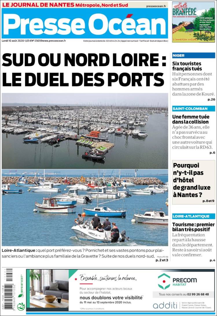 Portada de Presse Ocean (Francia)