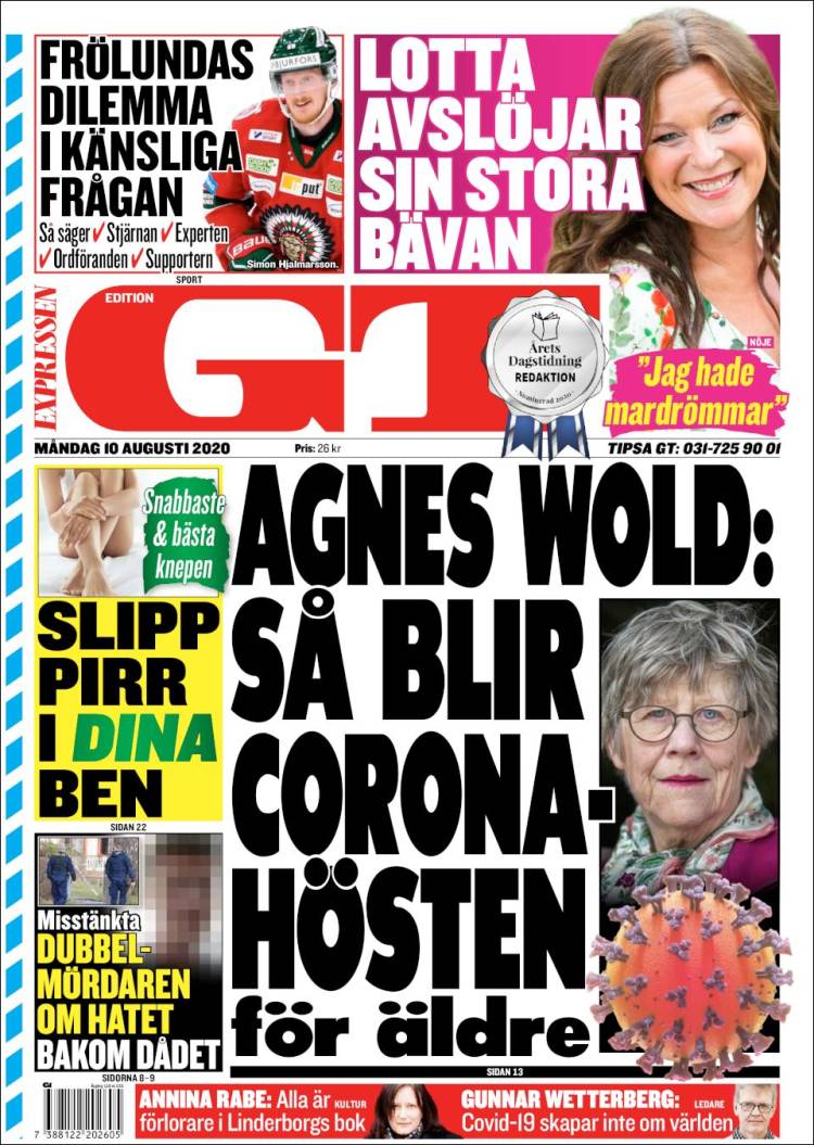 Portada de Göteborgstidningen (Suecia)