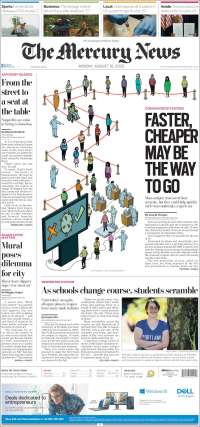 Portada de San Jose Mercury News (USA)