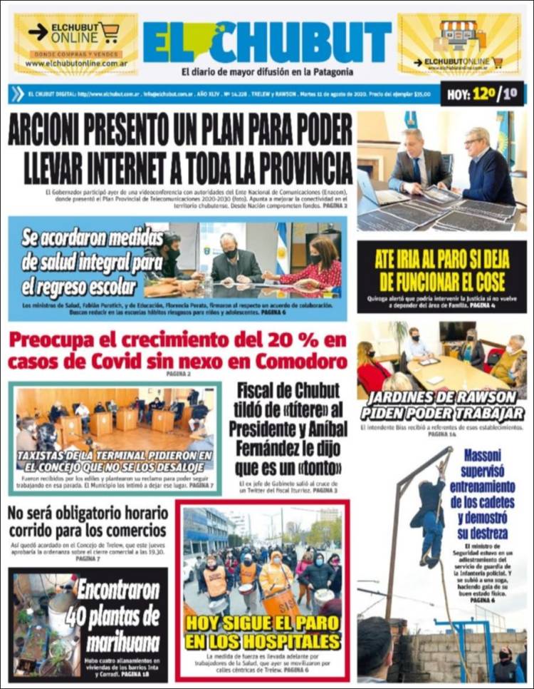 Portada de El Chubut (Argentina)