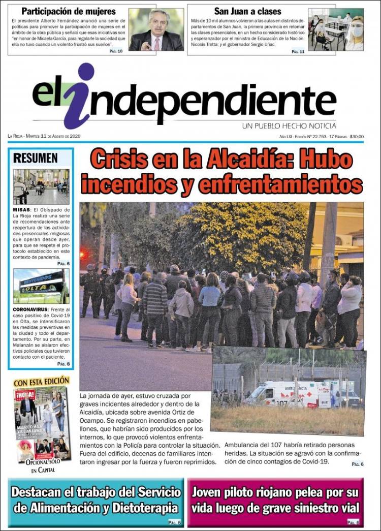 Portada de El Independiente (Argentina)