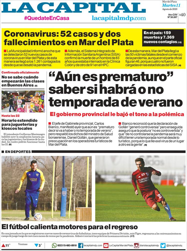 Portada de Diario La Capital - Mar del Plata (Argentina)