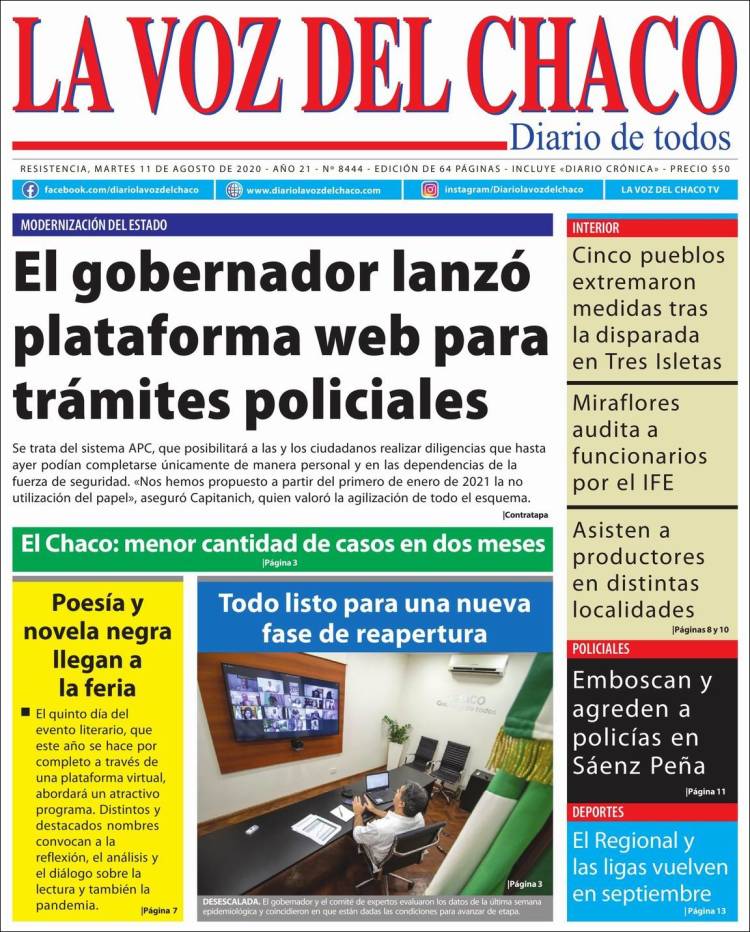 Portada de La Voz del Chaco (Argentina)
