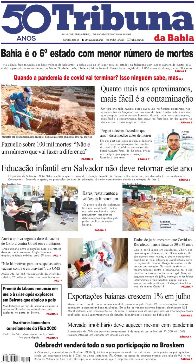 Portada de Tribuna da Bahia (Brasil)