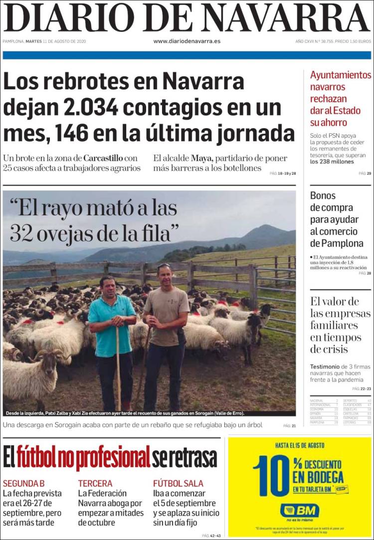 Portada de Diario de Navarra (Espa&ntilde;a)