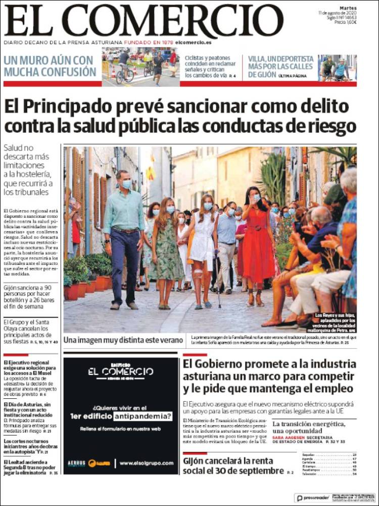 Portada de El Comercio (Espa&ntilde;a)
