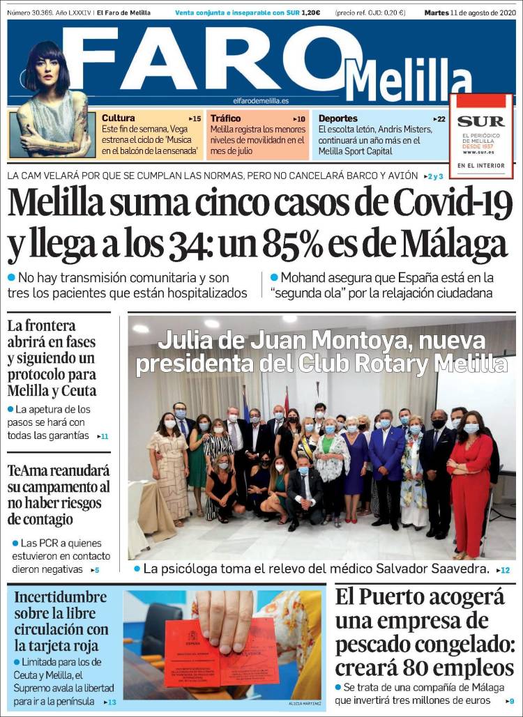 Portada de El Faro de Melilla (Espa&ntilde;a)