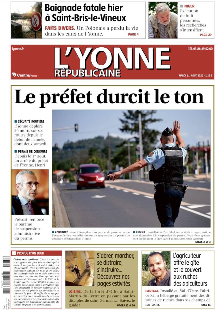 Portada de L'Yonne-Républicaine (Francia)