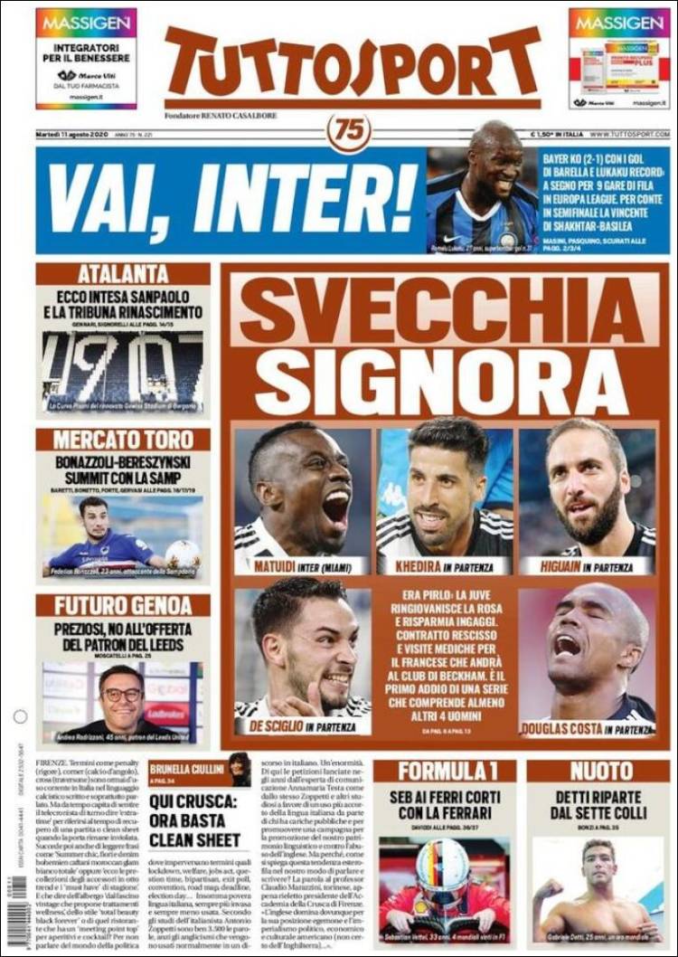 Portada de Tuttosport (Italia)