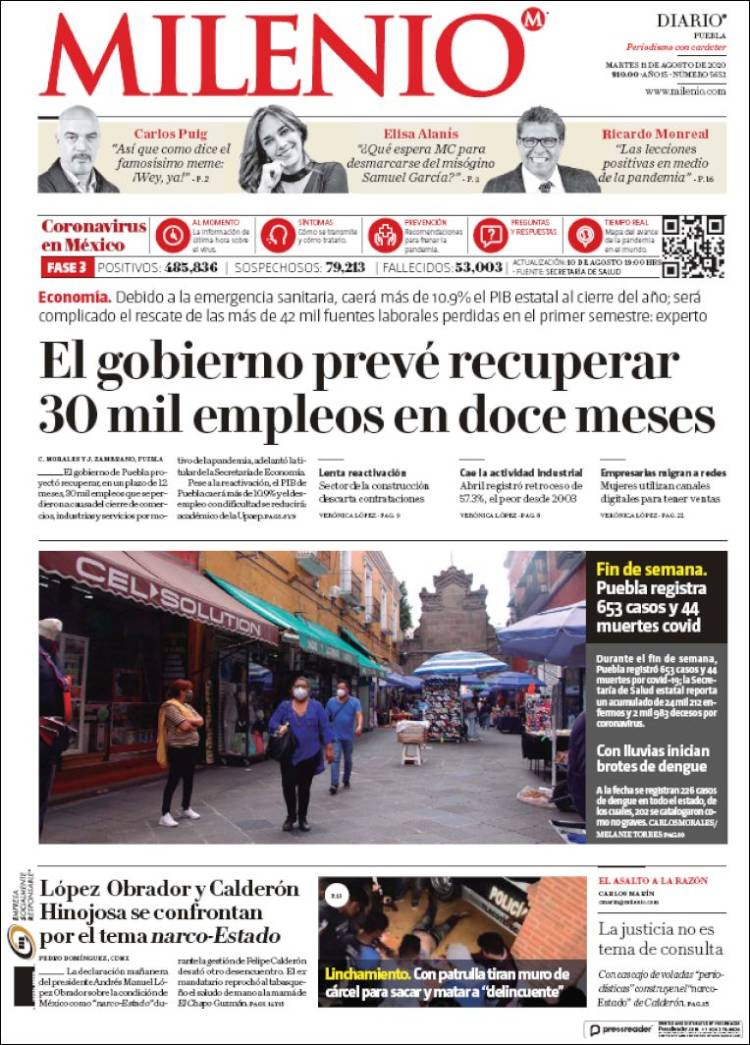 Portada de Milenio de Puebla (M&eacute;xico)