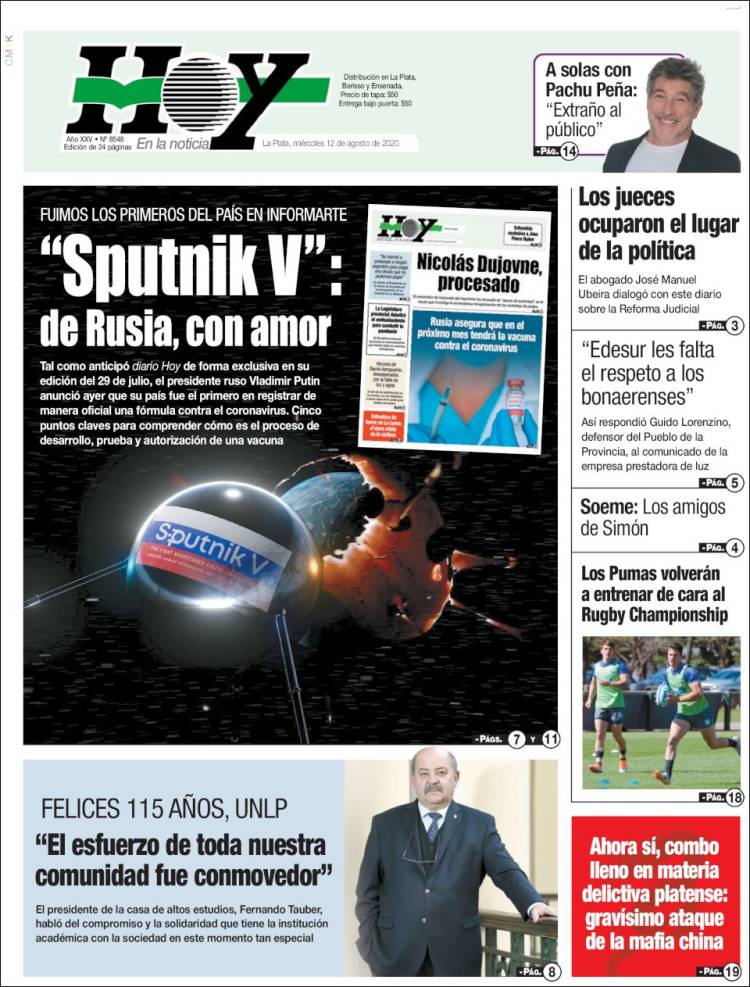 Portada de Diario Hoy (Argentina)