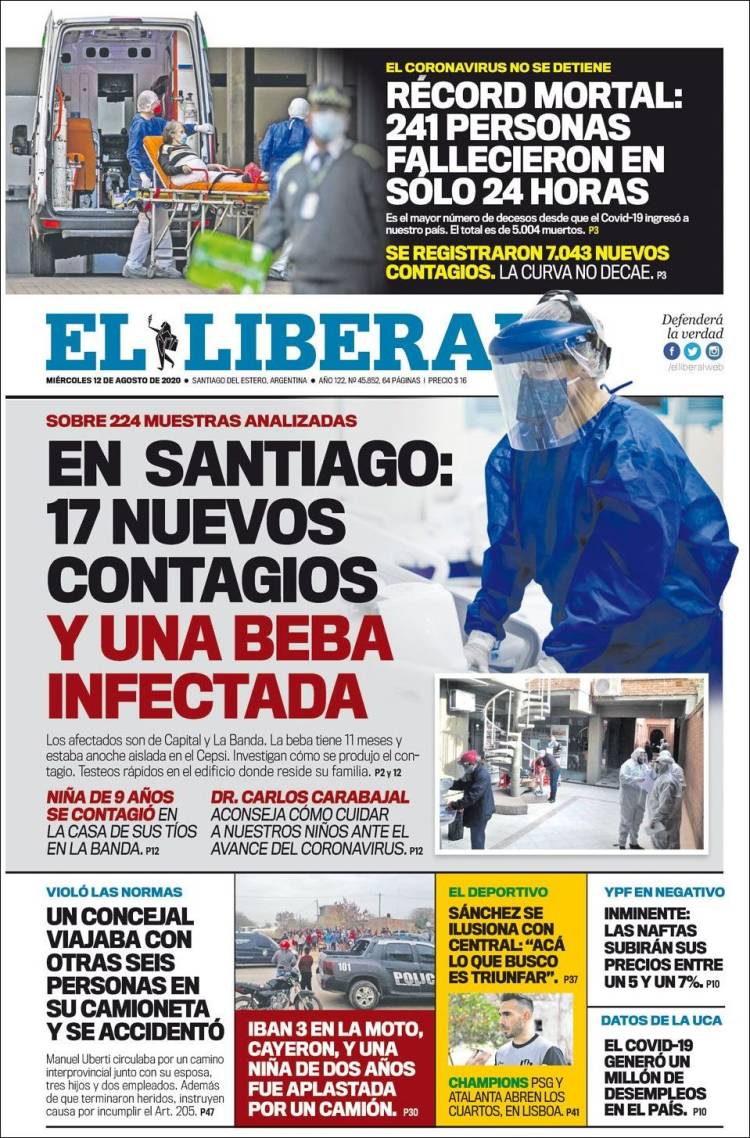 Portada de Diario El Liberal (Argentina)