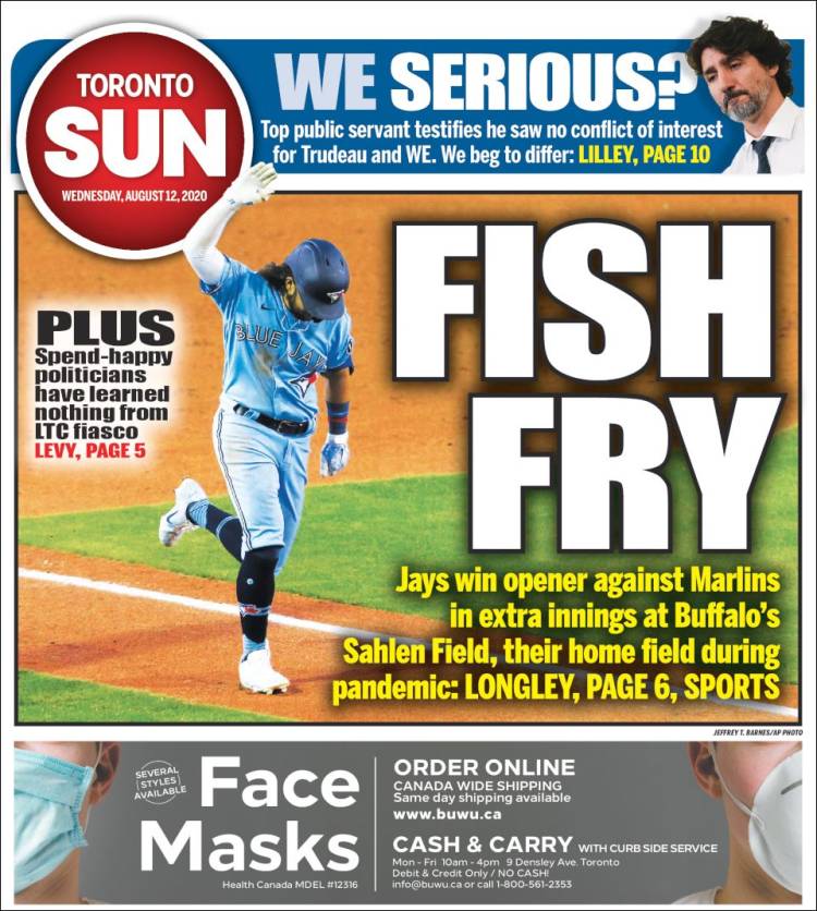 Portada de The Toronto Sun (Canadá)