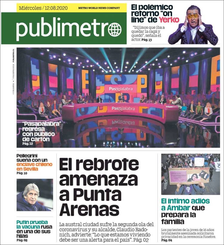 Portada de Publimetro (Chile)