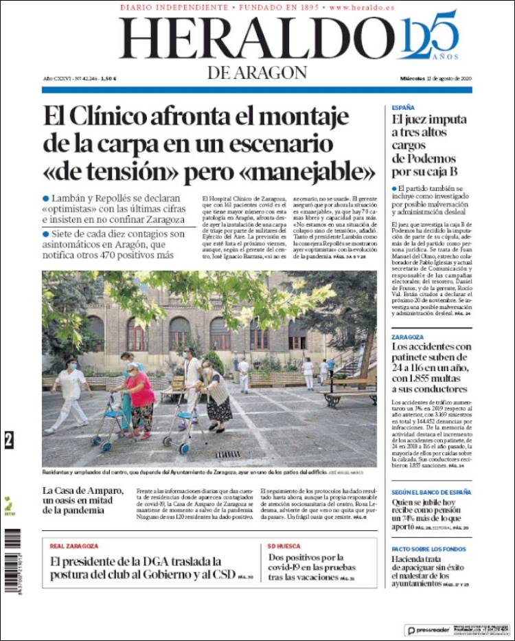 Portada de Heraldo de Aragón (Espa&ntilde;a)