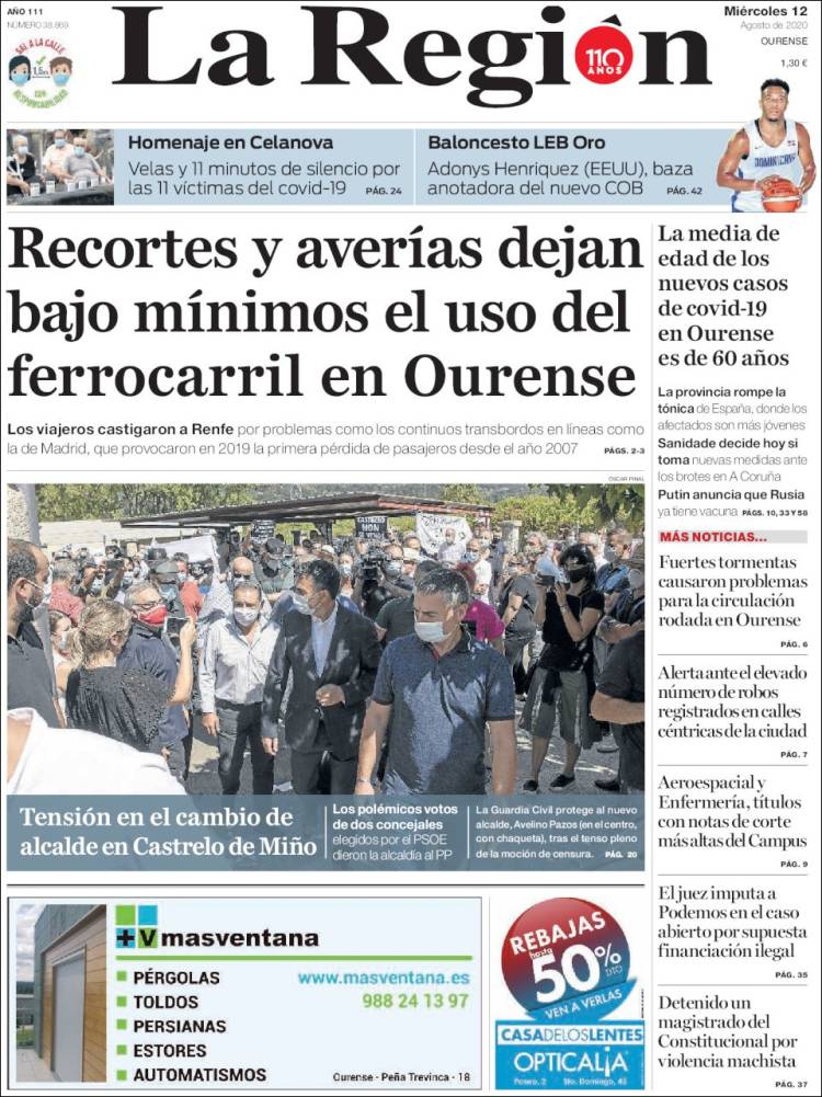 Portada de La Región de Ourense (Espa&ntilde;a)