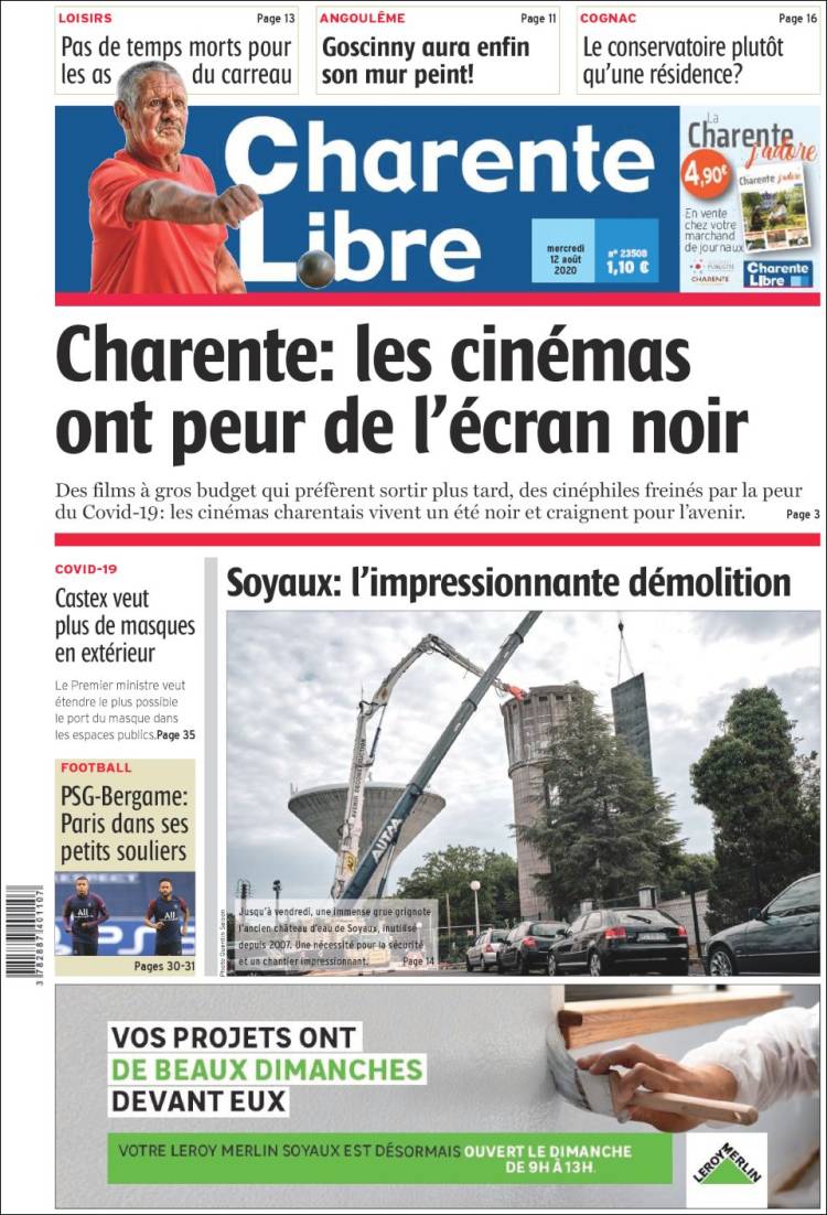 Portada de Charente Libre (Francia)