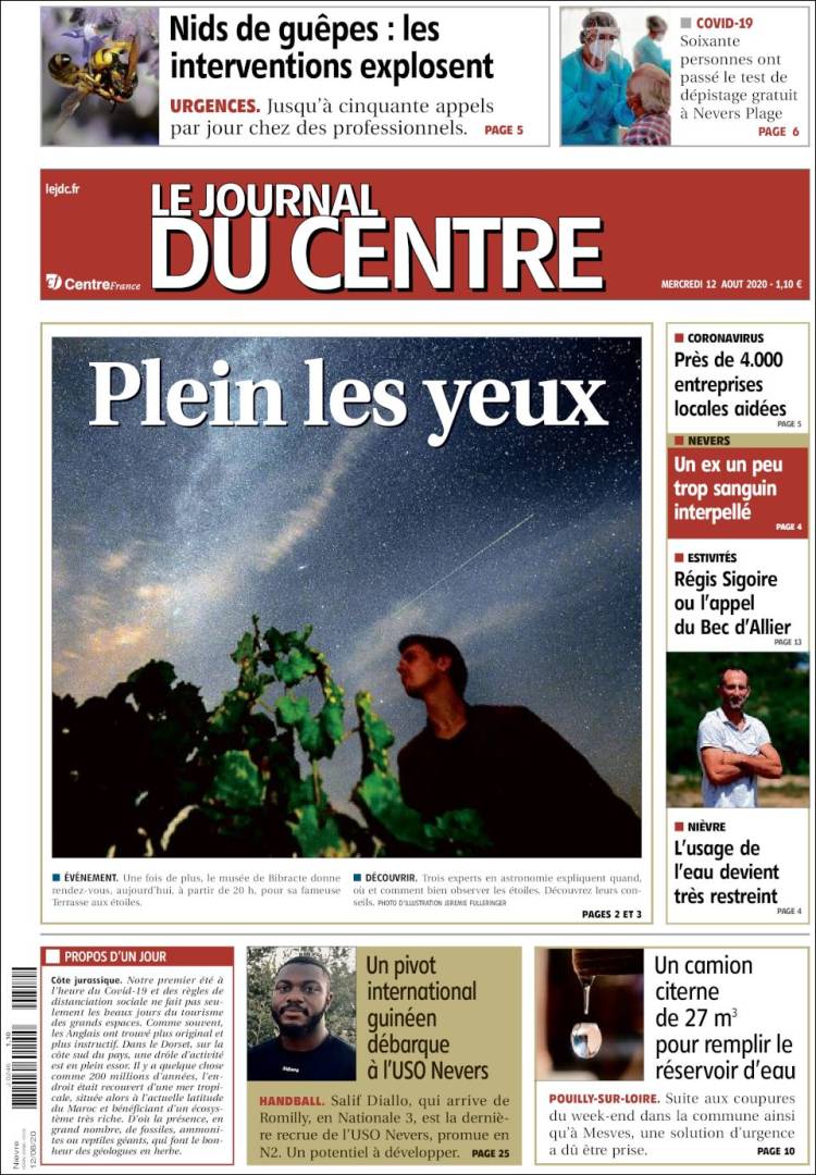 Portada de Le Journal du Centre (Francia)