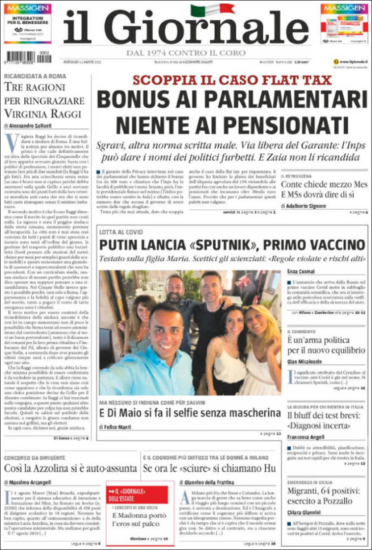 Portada de il Giornale (Italia)