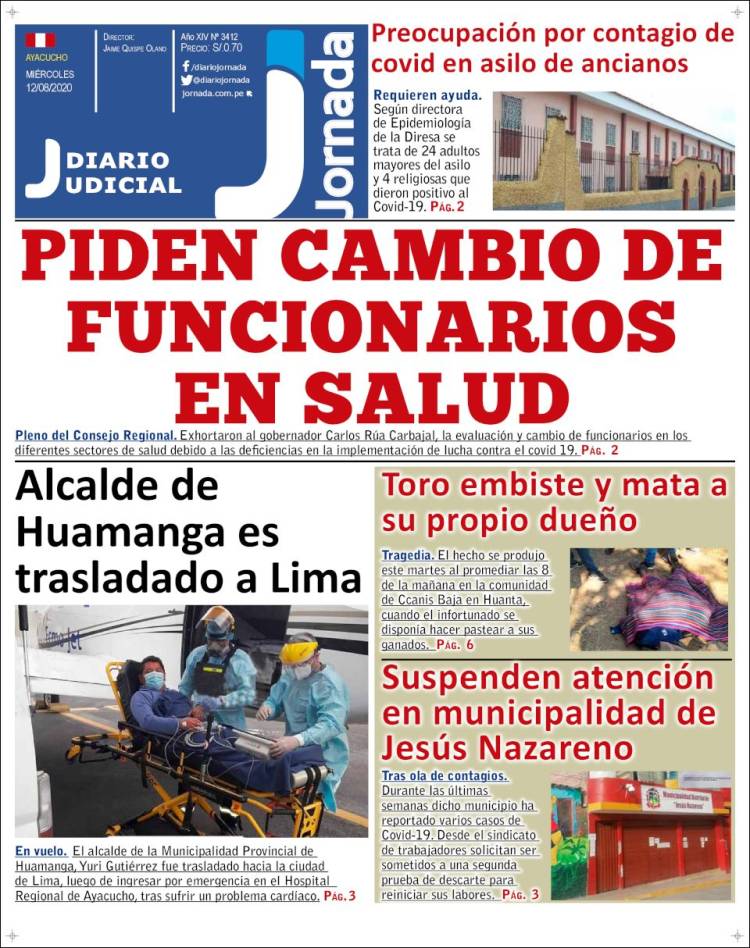 Portada de Diario Jornada (Per&uacute;)