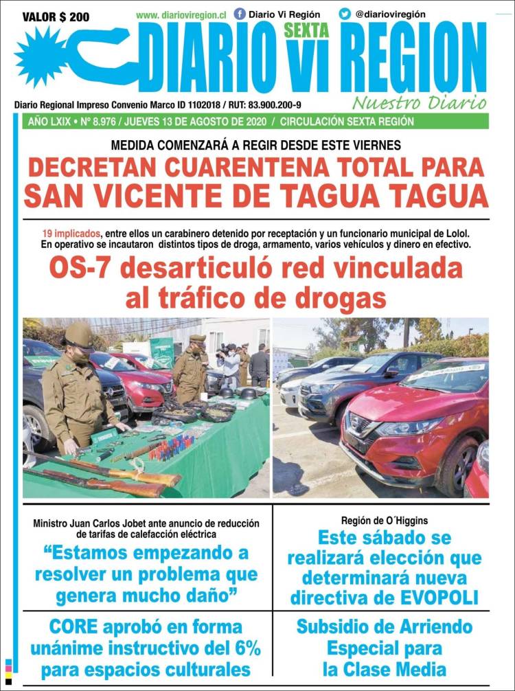 Portada de Diario VI Región (Chile)