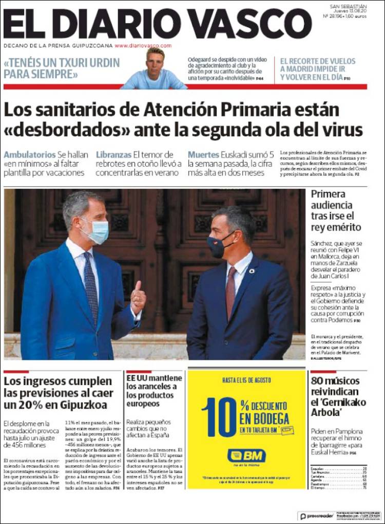 Portada de Diario Vasco (España)