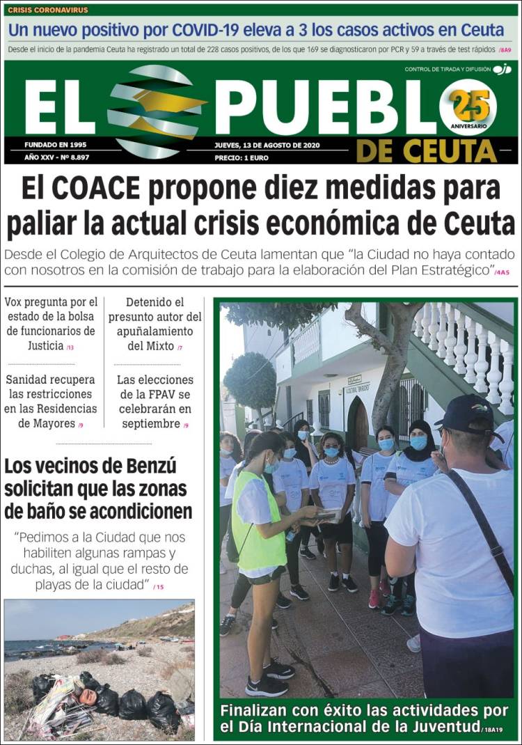 Portada de El Pueblo de Ceuta (España)