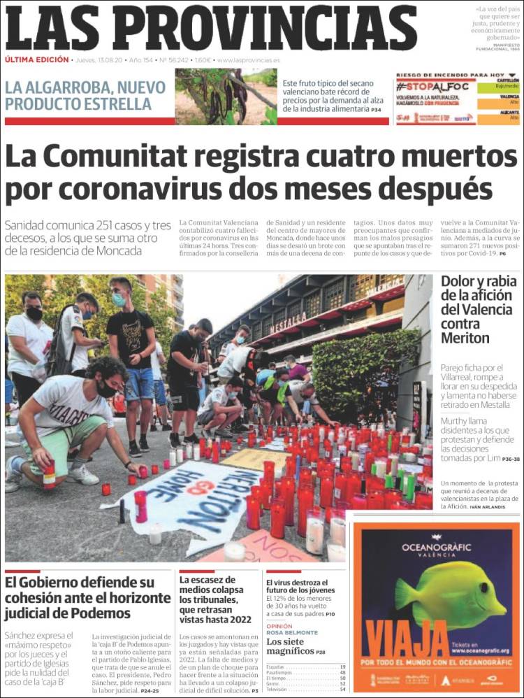 Portada de Las Provincias (Spain)