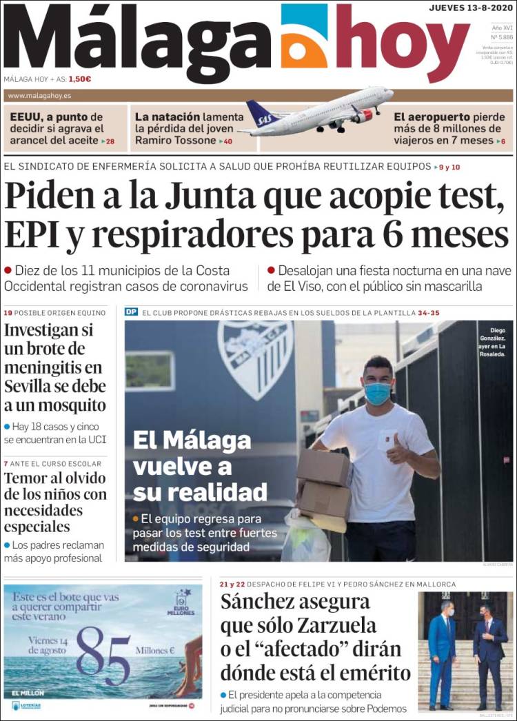 Portada de Málaga Hoy (España)