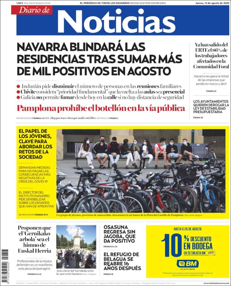 Portada de Noticias de Navarra (Spain)