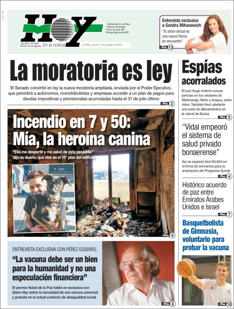 Portada de Diario Hoy (Argentina)