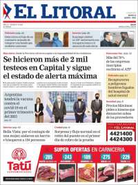 Portada de El Litoral Corrientes (Argentina)