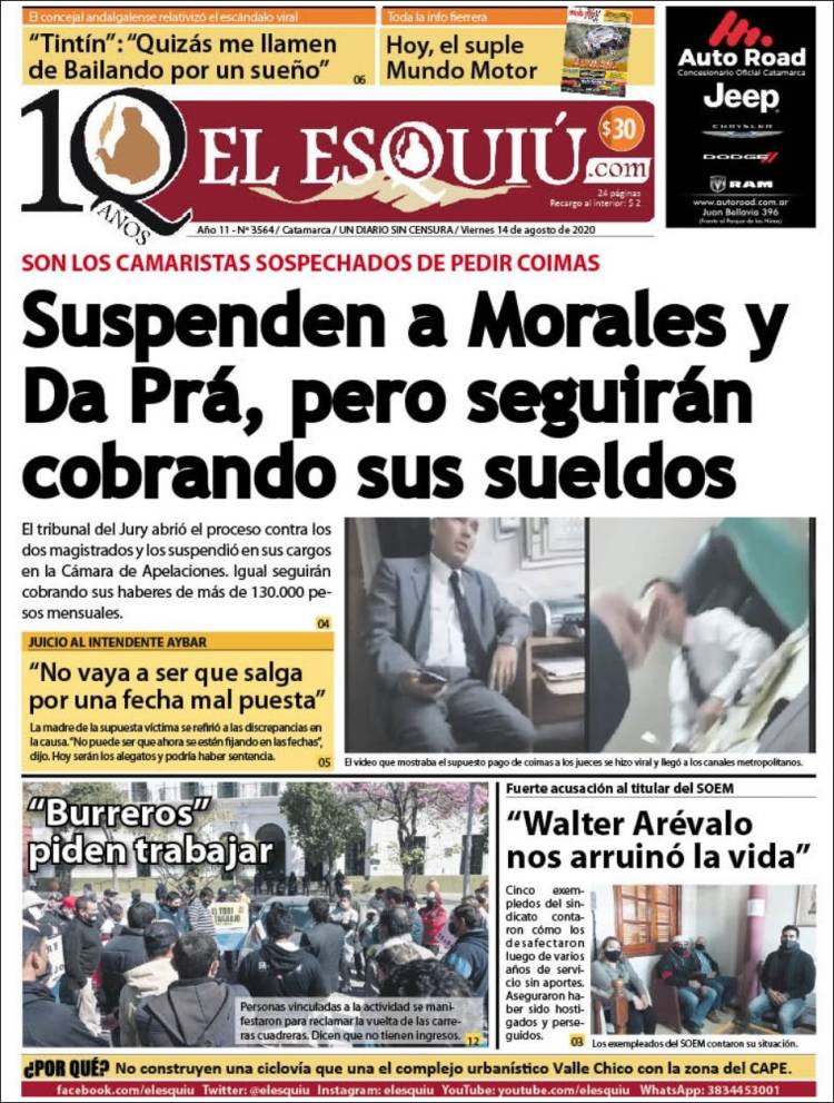 Portada de El Esquiu (Argentina)