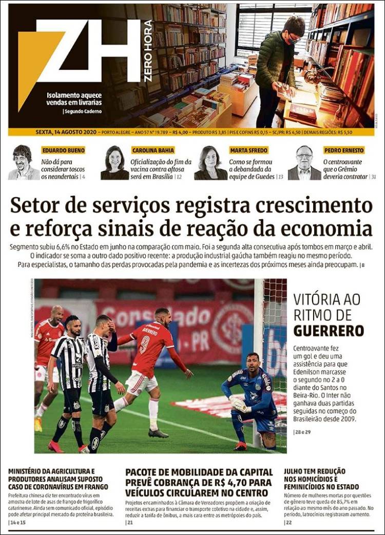 Portada de Zero Hora (Brasil)