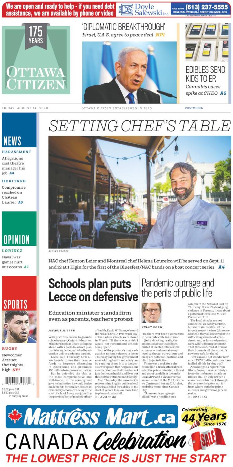 Portada de Ottawa Citizen (Canada)
