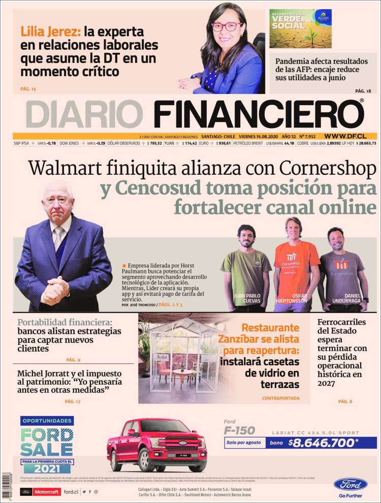 Portada de Diario Financiero (Chile)