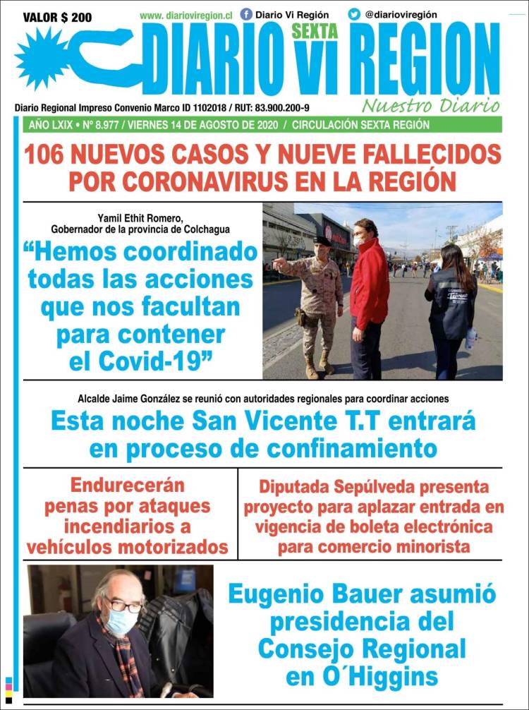 Portada de Diario VI Región (Chile)