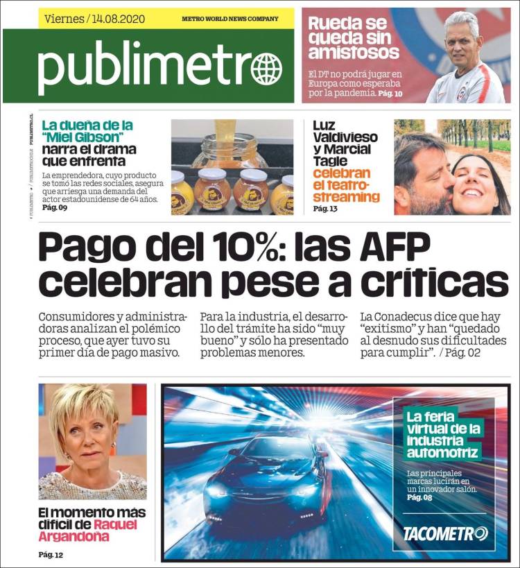 Portada de Publimetro (Chile)