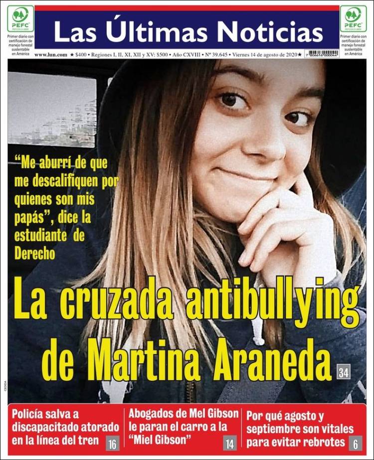 Portada de Las Últimas Noticias (Chile)