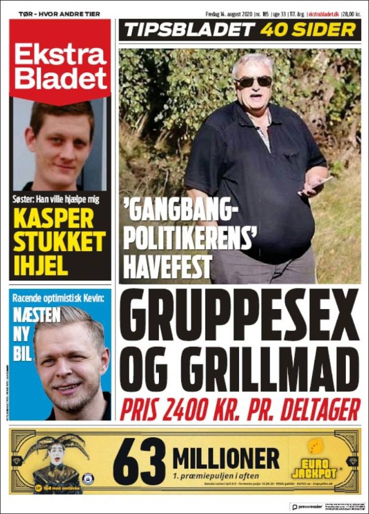 Portada de Ekstra Bladet (Dinamarca)