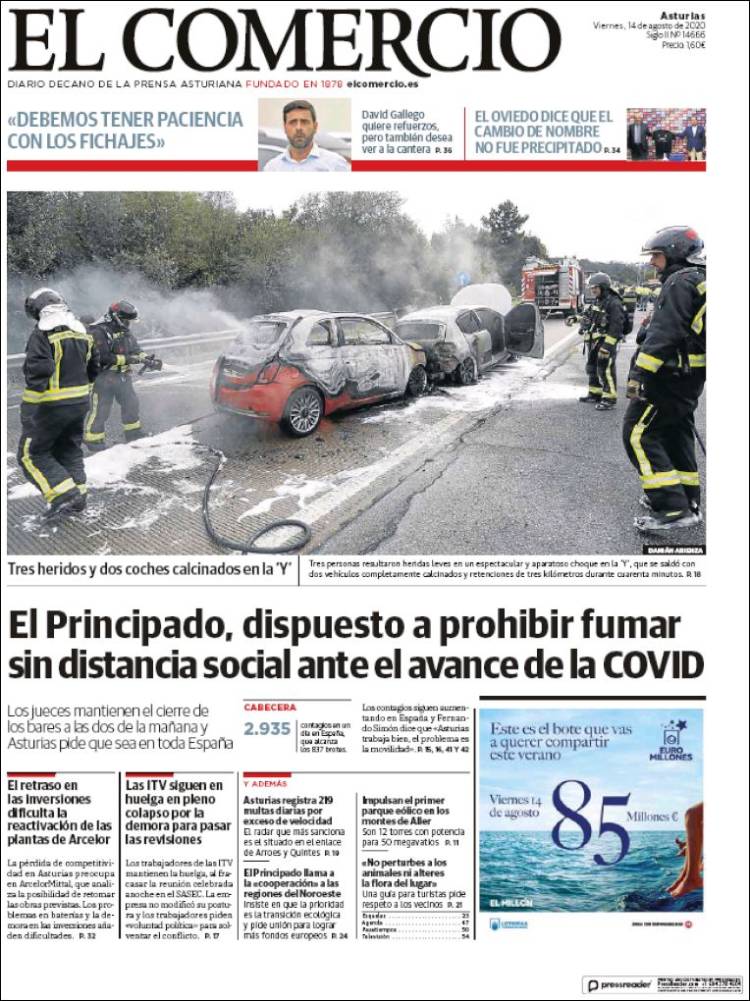 Portada de El Comercio (Espa&ntilde;a)