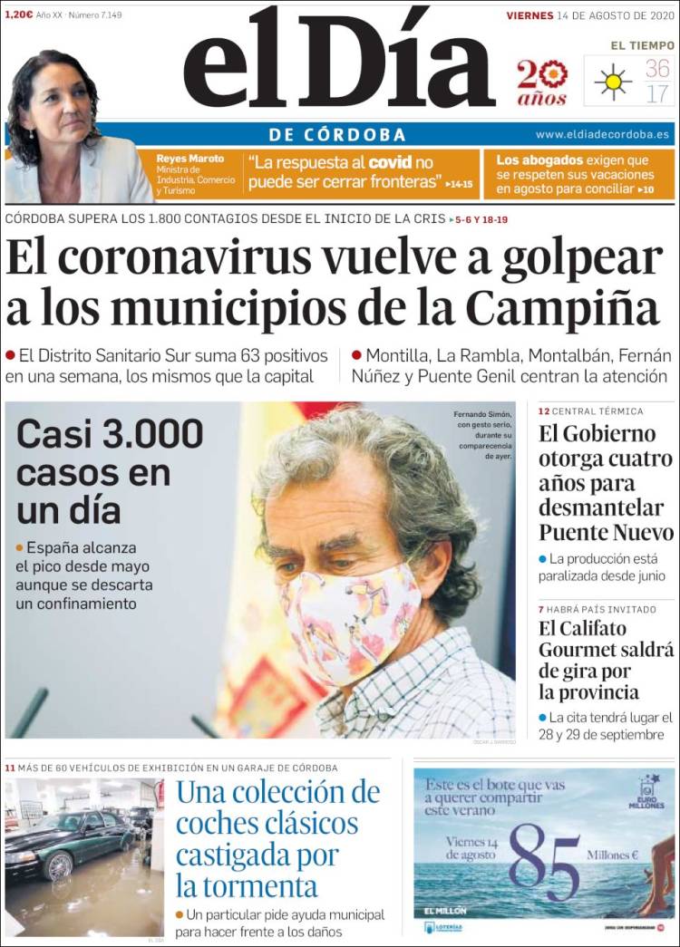 Portada de El Día de Córdoba (Espa&ntilde;a)