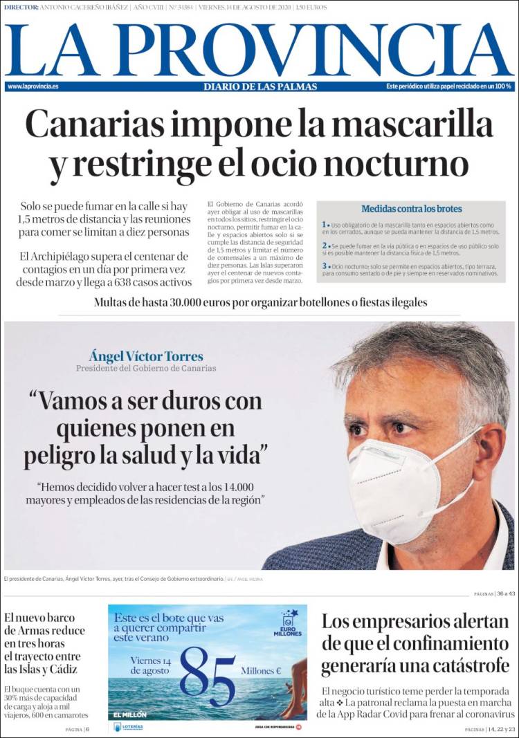 Portada de La Provincia (Espa&ntilde;a)