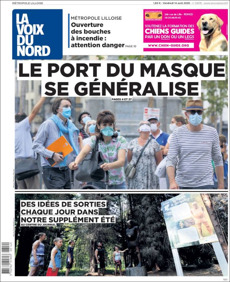 Portada de La Voix du Nord (Francia)