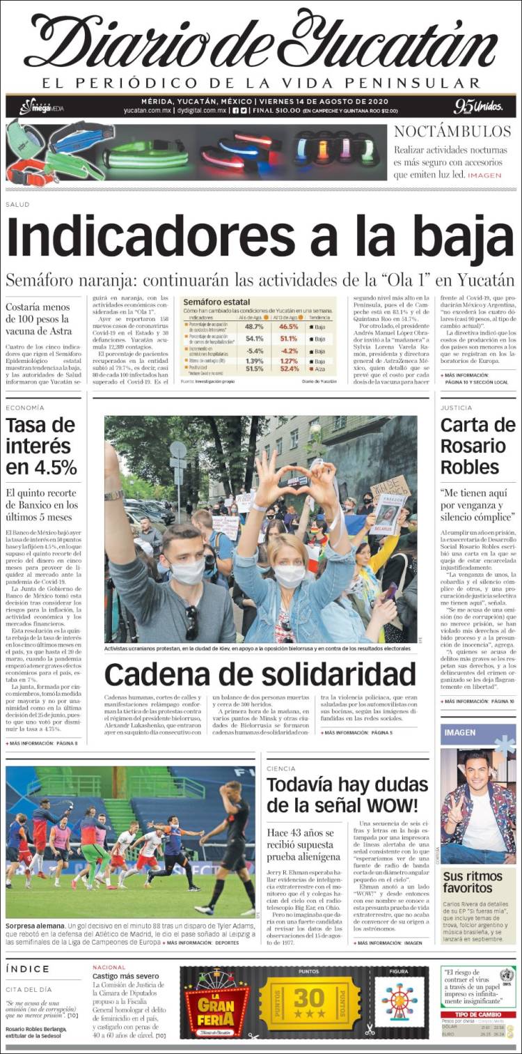 Portada de Diario de Yucatán (México)