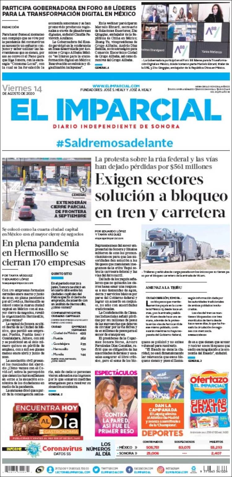 Portada de El Imparcial (Mexico)