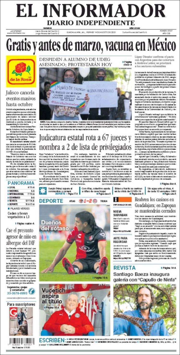 Portada de El Informador (Mexico)