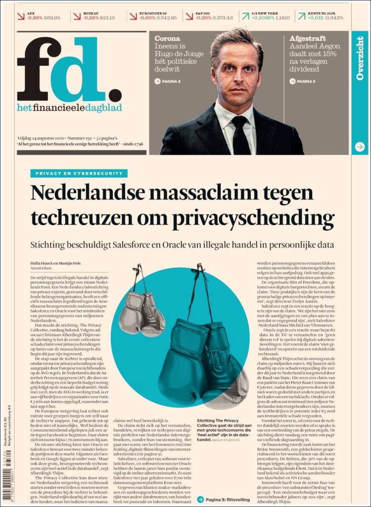Portada de Het Financieele Dagblad (Pa&iacute;ses Bajos)