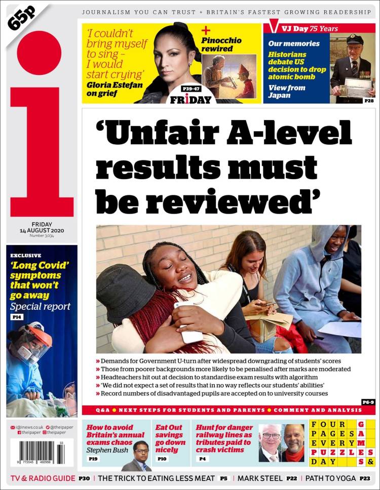 Portada de The i (Reino Unido)